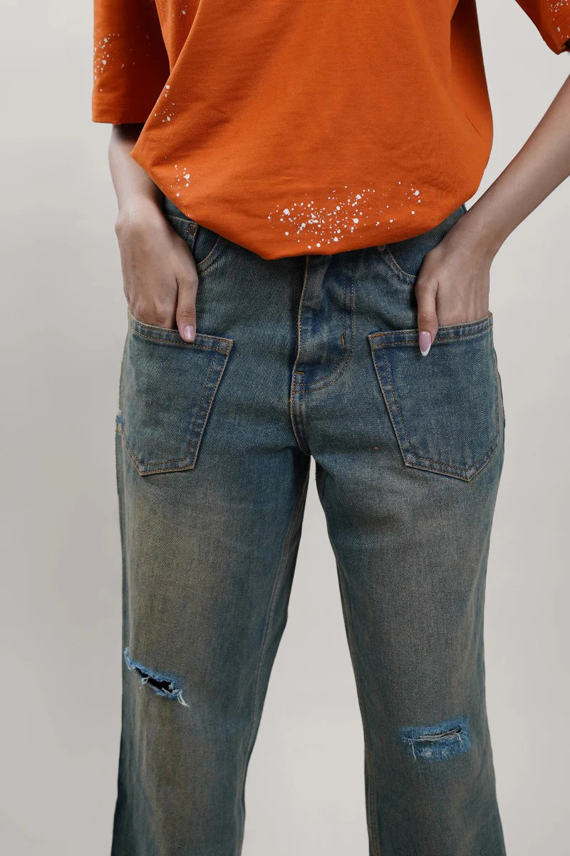 DRO POCKET THEORY DENIM - MUD WASHED BLUE