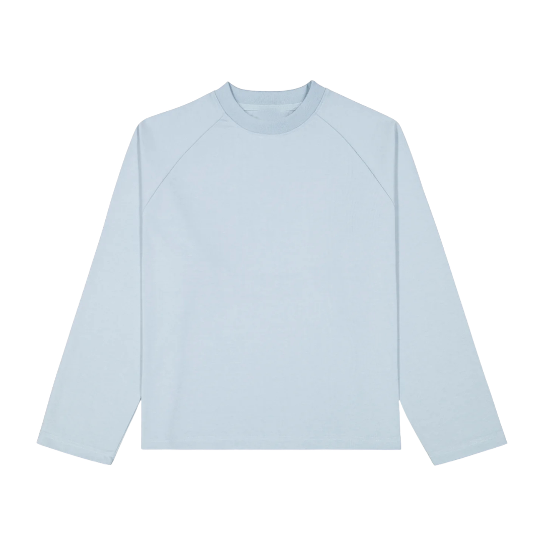 RAGLAN CROPPED TEE - BABY BLUE