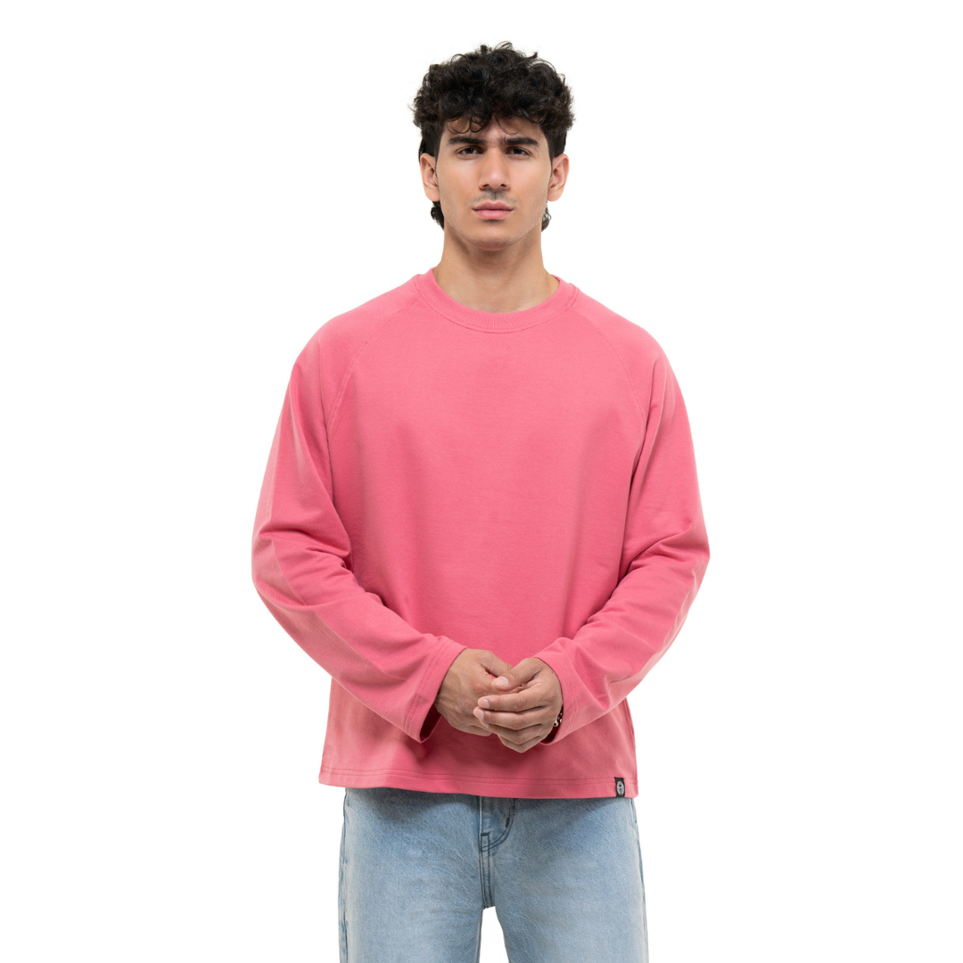 RAGLAN CROPPED TEE - MUTED ROSE PINK