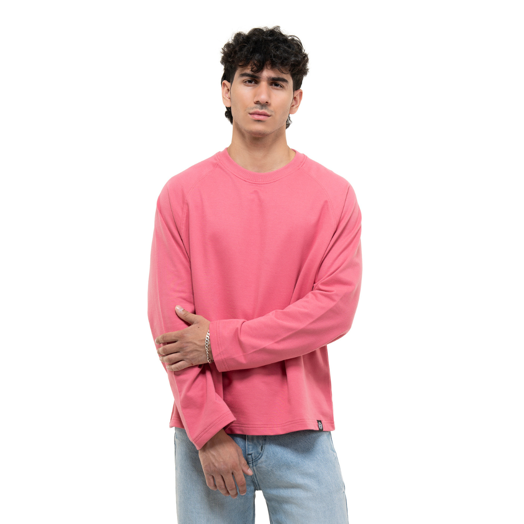 RAGLAN CROPPED TEE - MUTED ROSE PINK