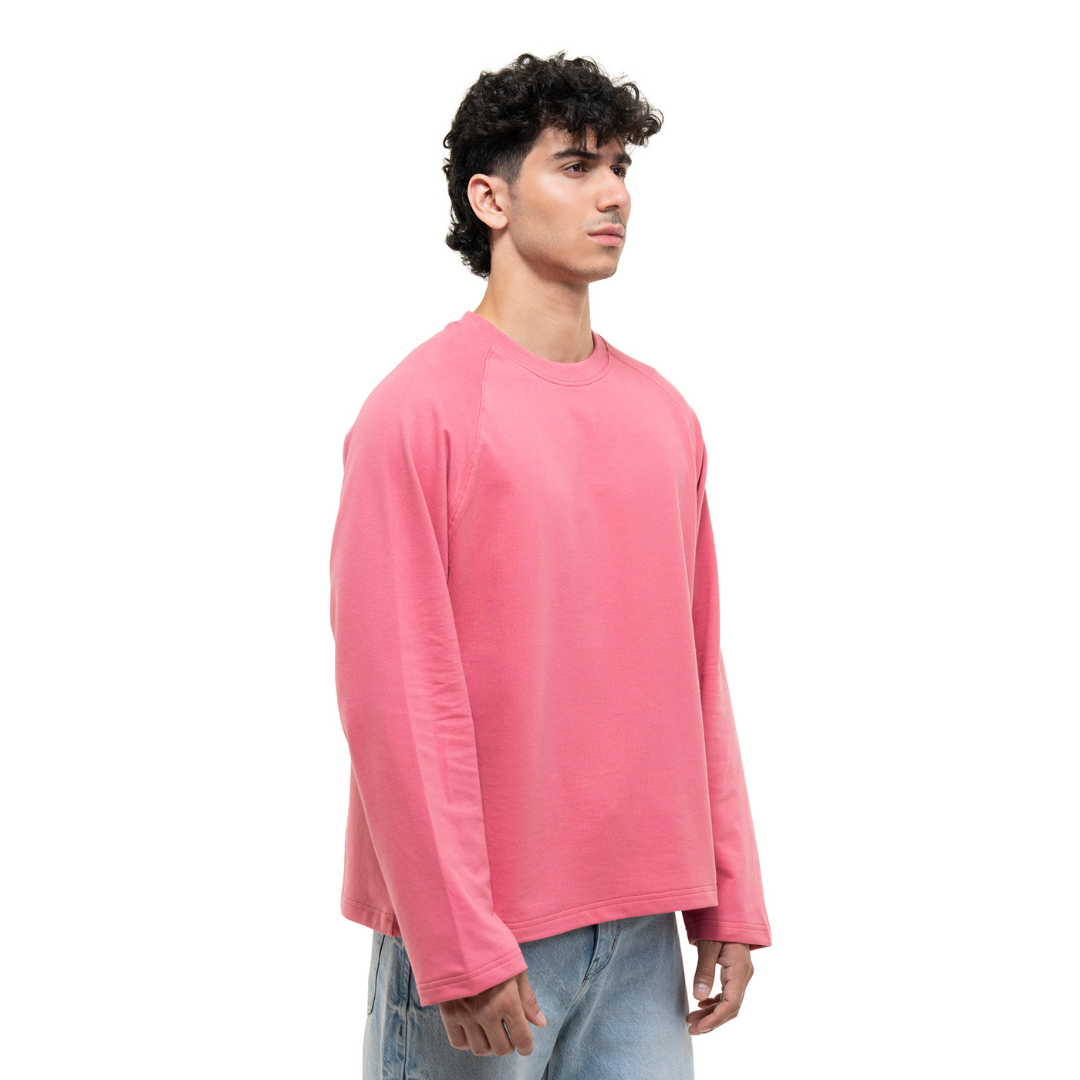 RAGLAN CROPPED TEE - MUTED ROSE PINK