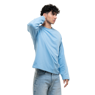 RAGLAN CROPPED TEE - BABY BLUE