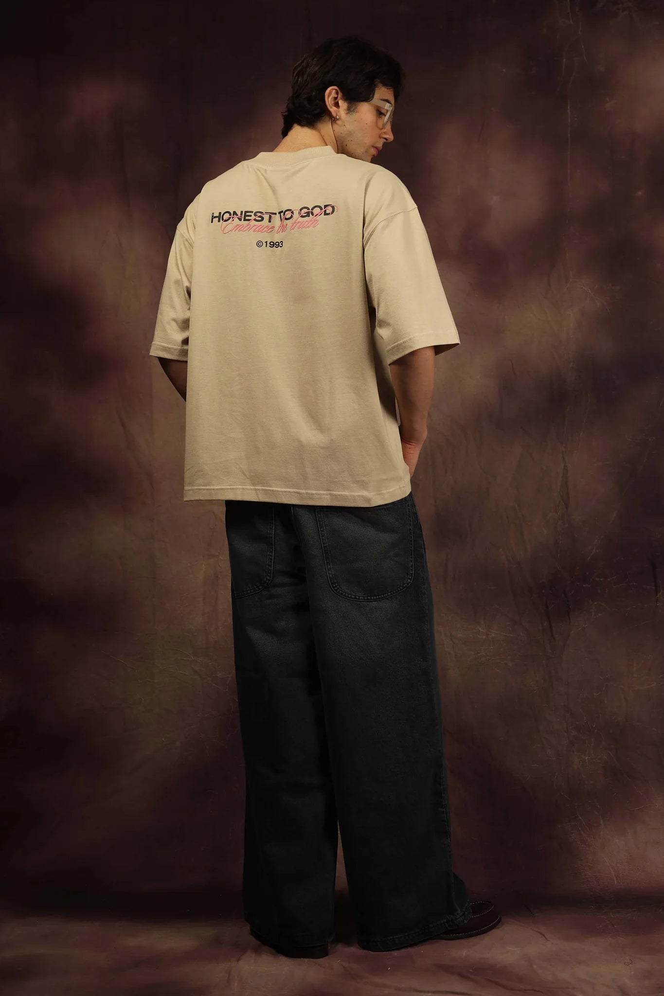 1993 EMBRACE BOX FIT TEE - BEIGE