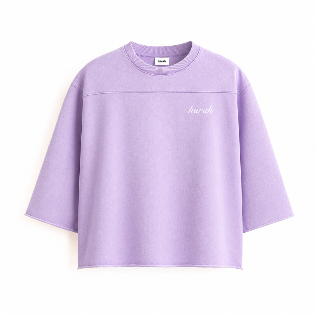 OVERSIZED BOXY RUGGED T-SHIRT - LAVENDER