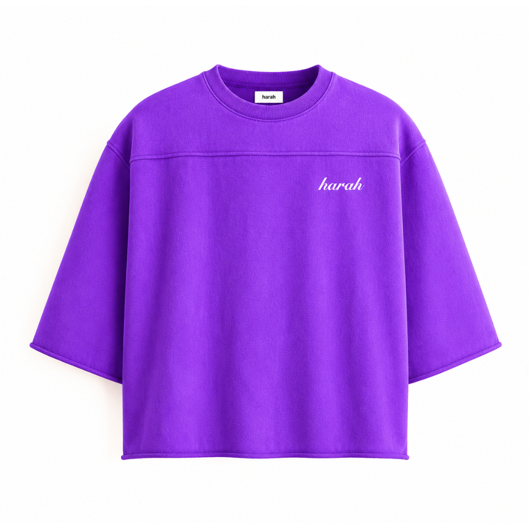 OVERSIZED BOXY RUGGED T-SHIRT - PURPLE