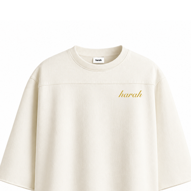 OVERSIZED BOXY RUGGED T-SHIRT - BEIGE