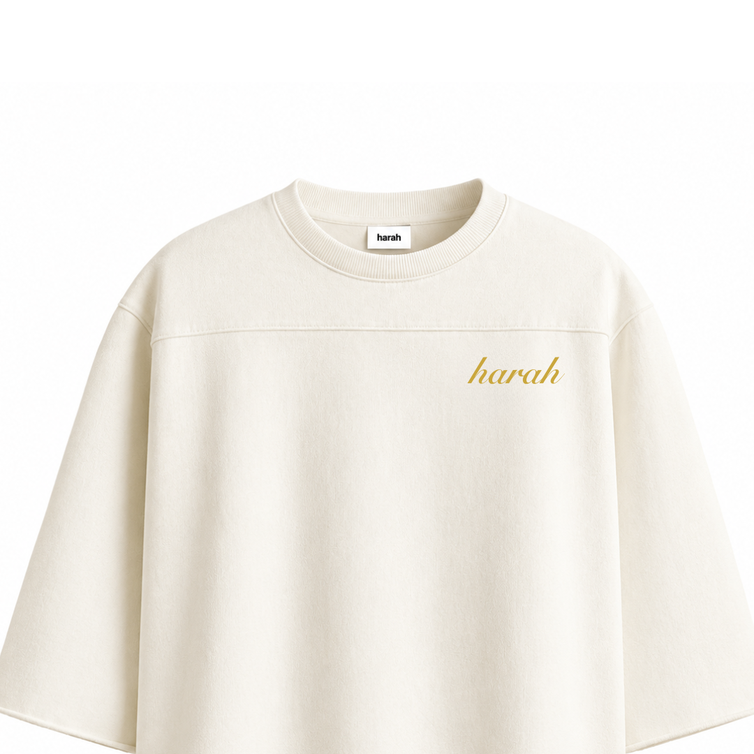 OVERSIZED BOXY RUGGED T-SHIRT - BEIGE
