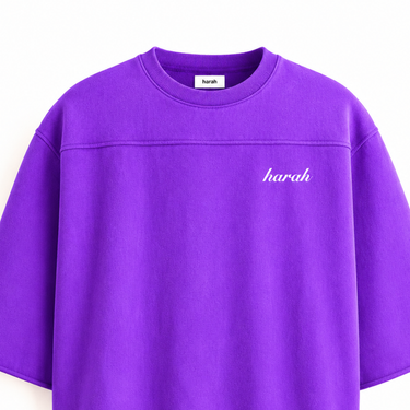 OVERSIZED BOXY RUGGED T-SHIRT - PURPLE