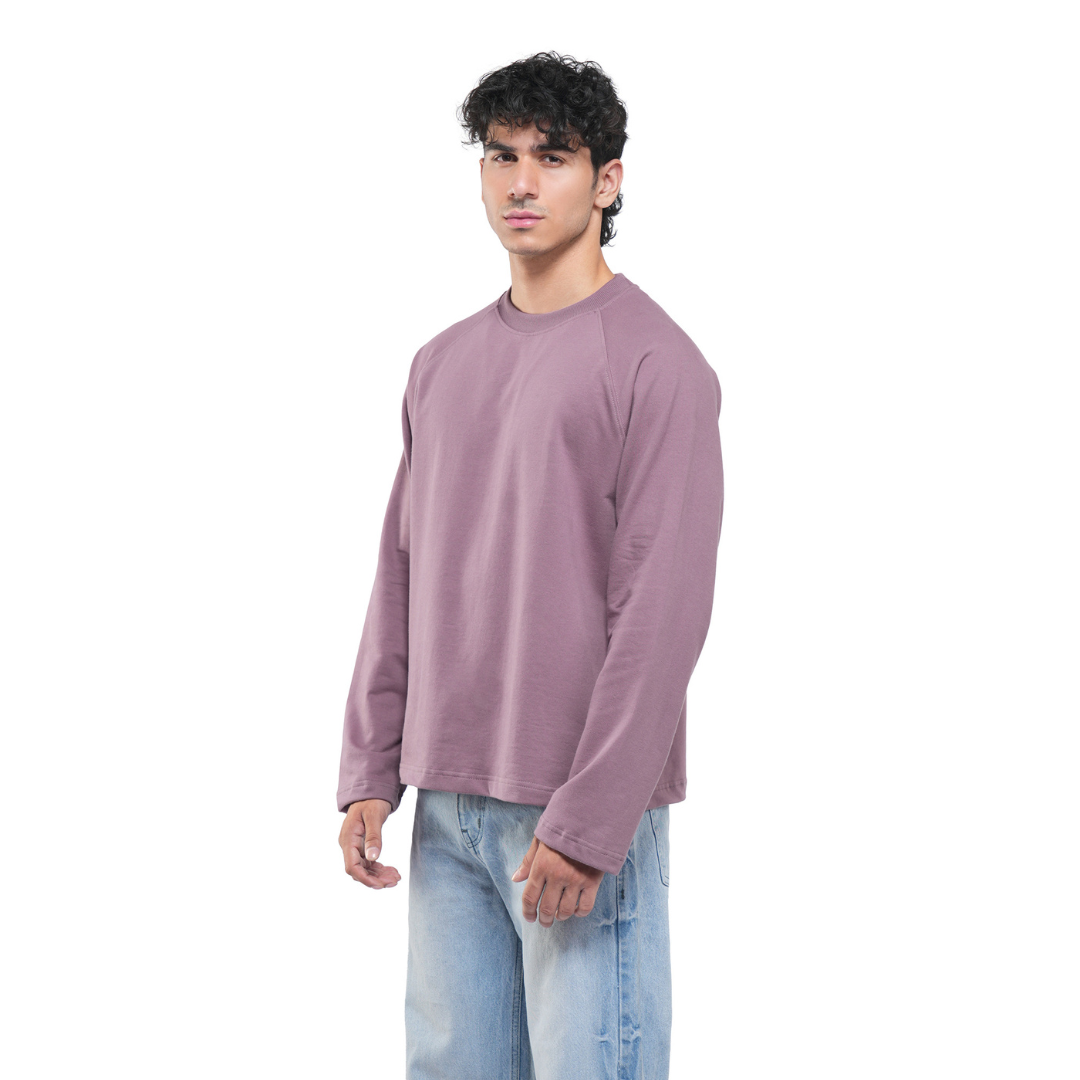 RAGLAN CROPPED TEE - DUSTY MUAVE