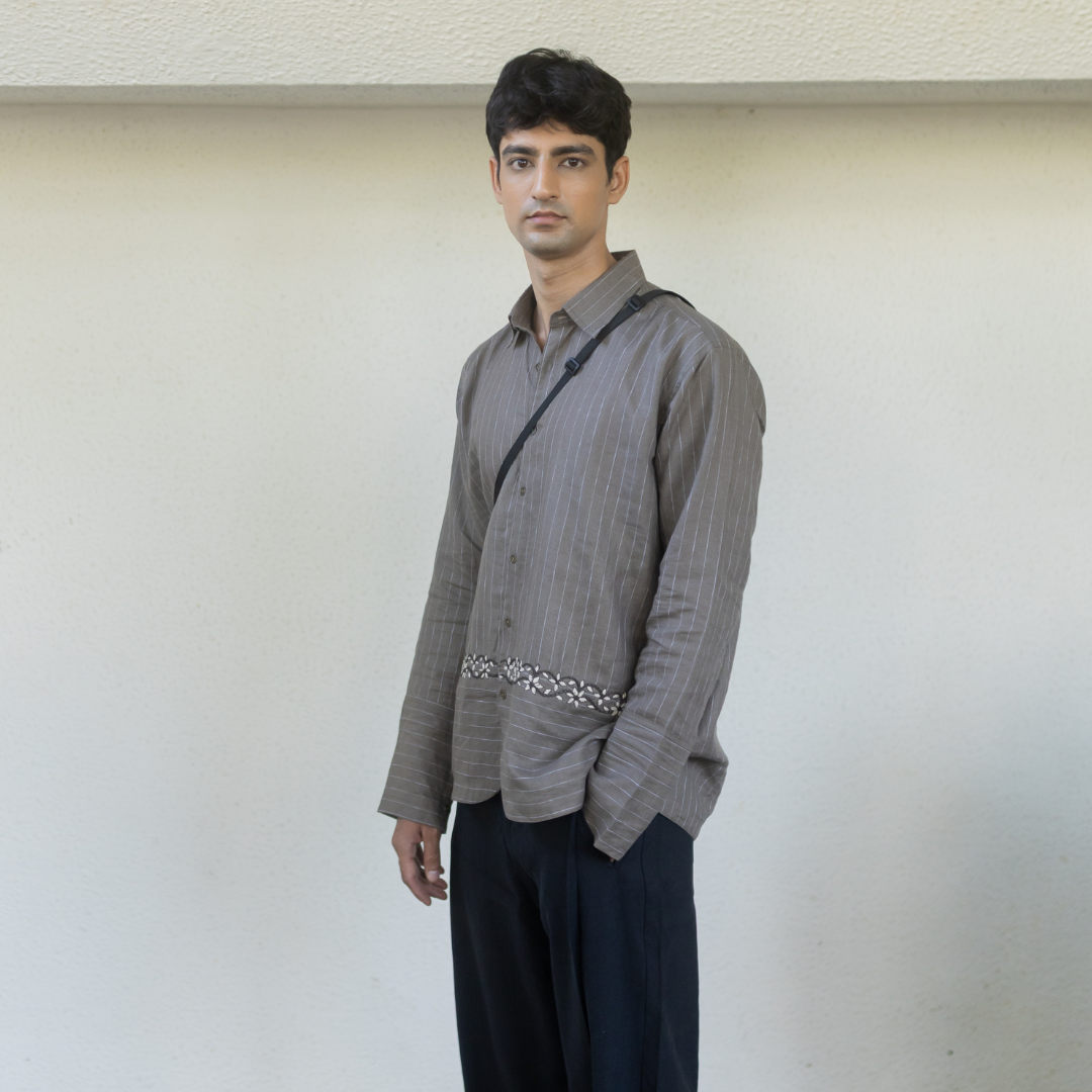 STONE PINSTRIPE SHIRT
