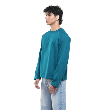 RAGLAN CROPPED TEE - DEEP TEAL