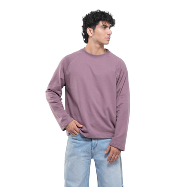RAGLAN CROPPED TEE - DUSTY MUAVE