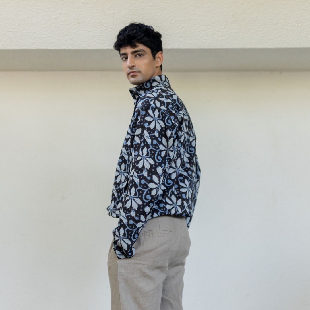 BATIK GATHERED HEM SHIRT