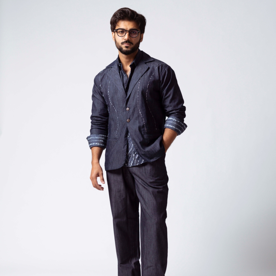 INDIGO HEIRLOOM BLAZER SET