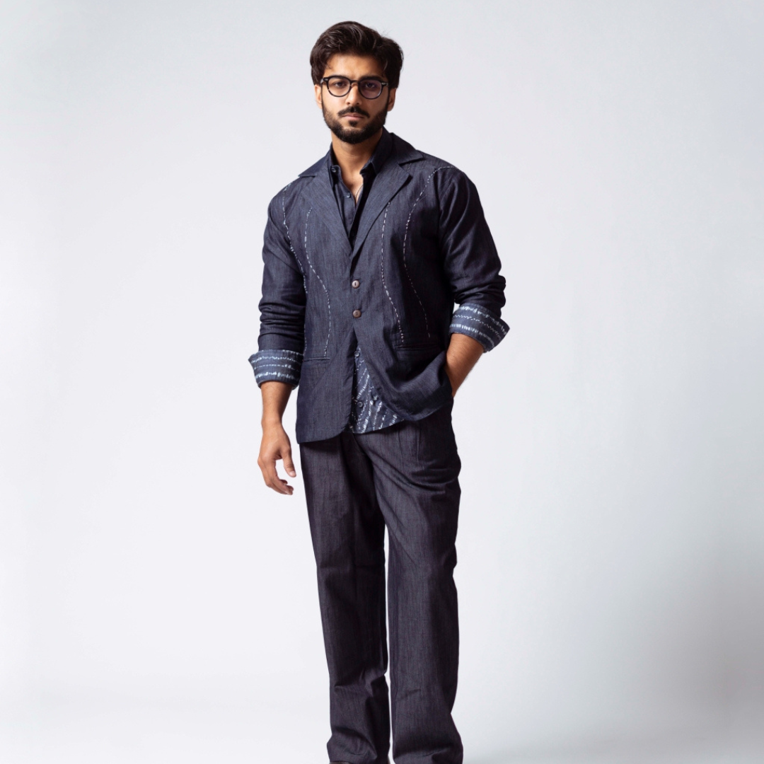 INDIGO HEIRLOOM BLAZER SET