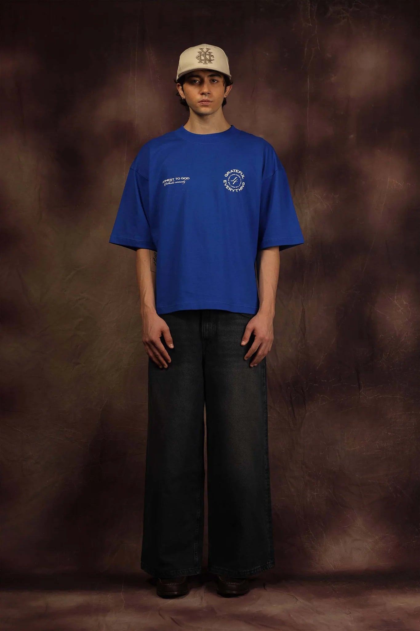 GRATEFUL BOX FIT TEE - BLUE