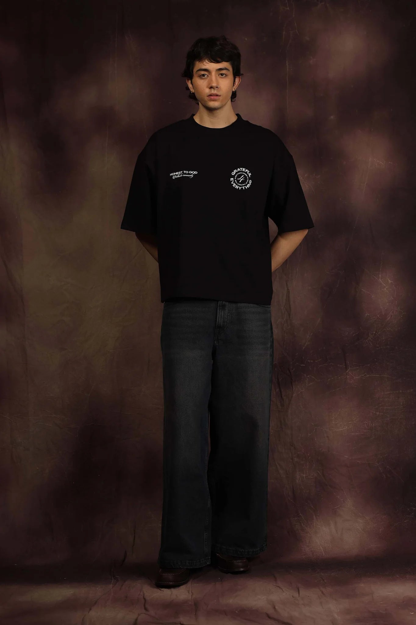 GRATEFUL BOX FIT TEE - BLACK