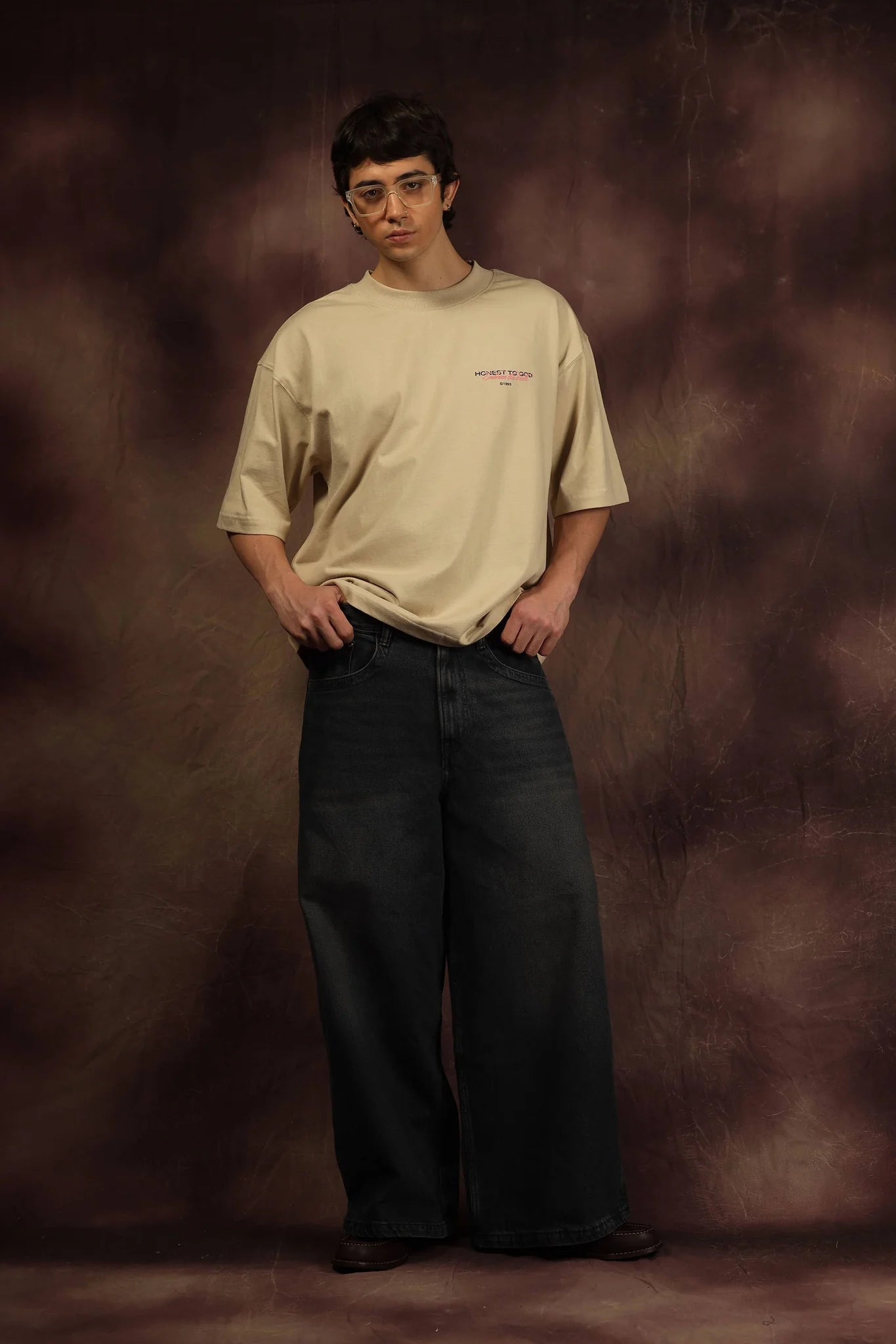 1993 EMBRACE BOX FIT TEE - BEIGE