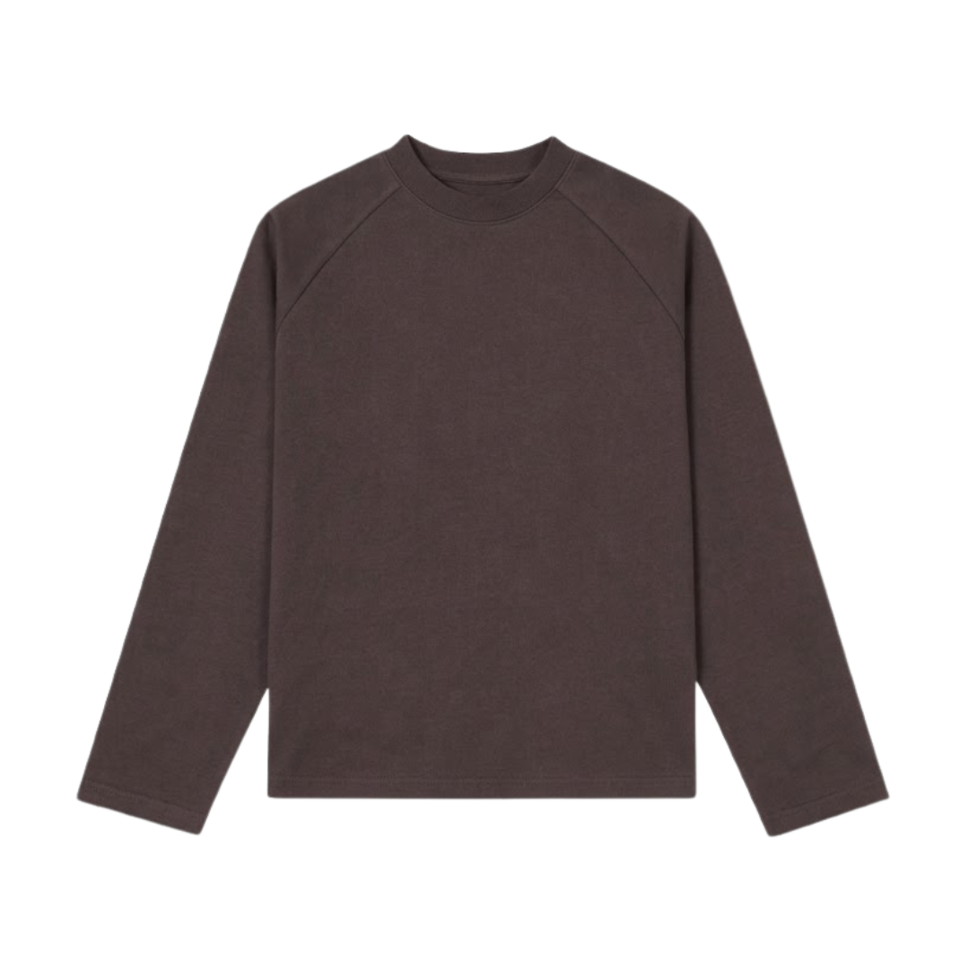 RAGLAN CROPPED TEE - COFFEE BROWN