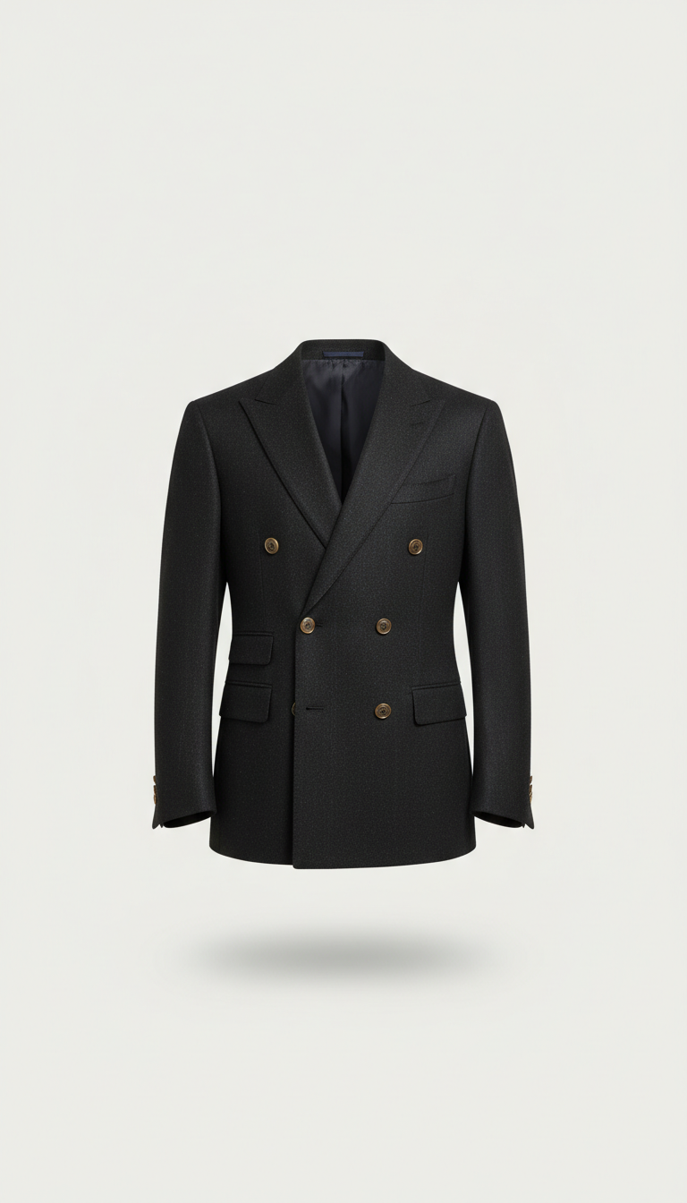 Italian Wool Double-Breasted Blazer