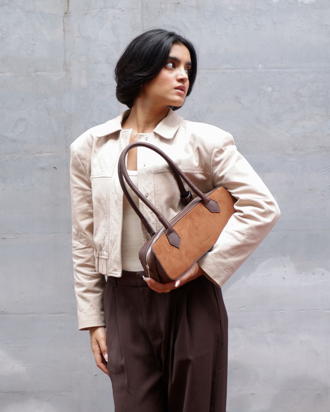 THE BAGUETTE - SUEDE BROWN