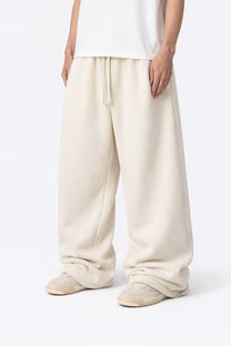 CLASSIC CREAM WIDE LEG BAGGY SWEATPANTS