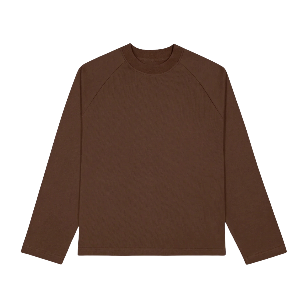 RAGLAN CROPPED TEE - CHOCOLATE