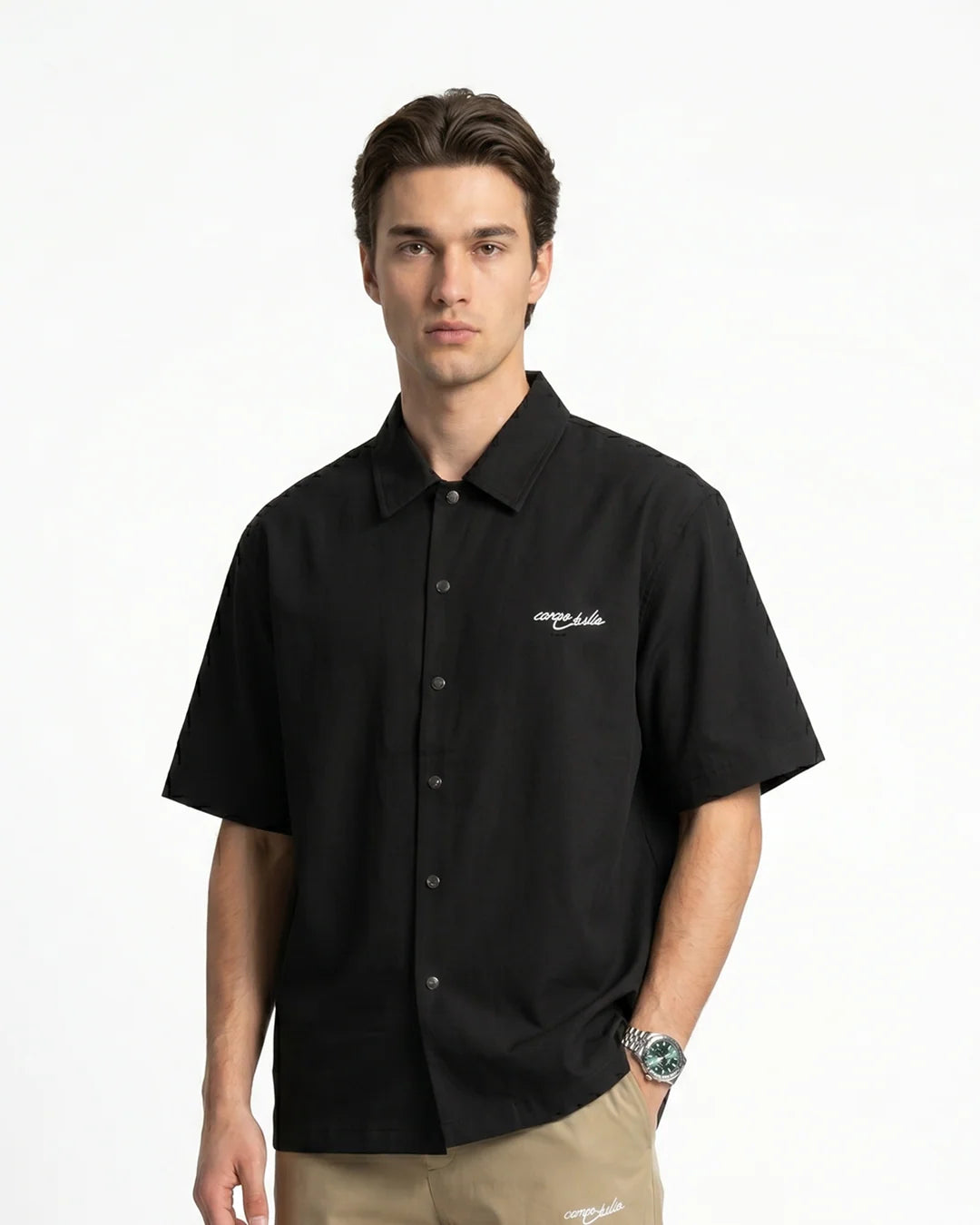 MIDNIGHT BLOOM LINEN SHIRT