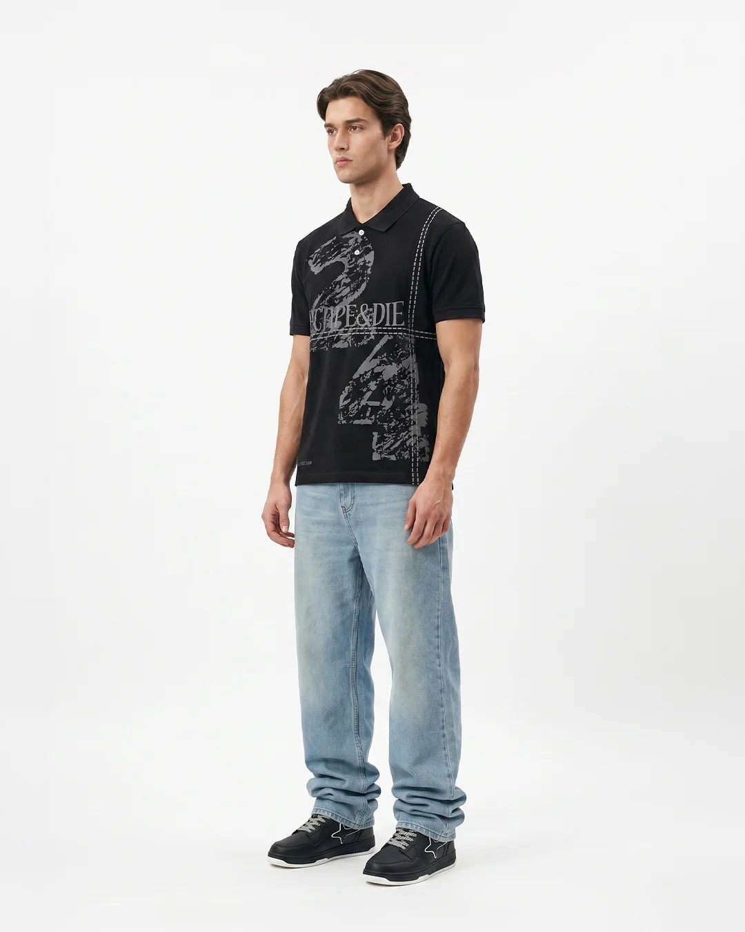 ESCAPE BLACK POLO TEE