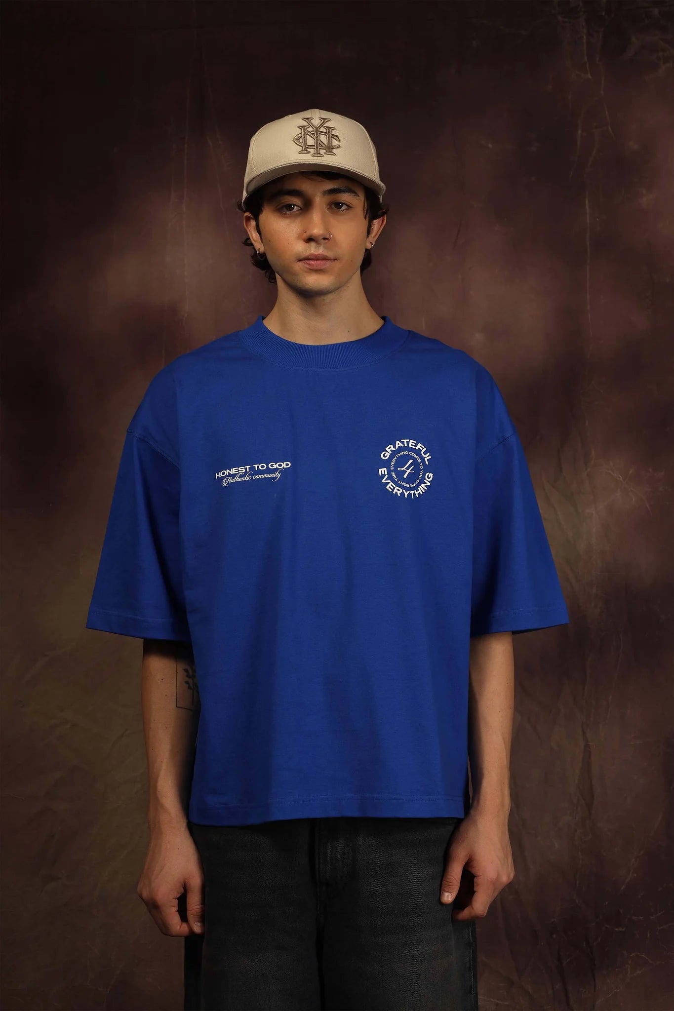 GRATEFUL BOX FIT TEE - BLUE