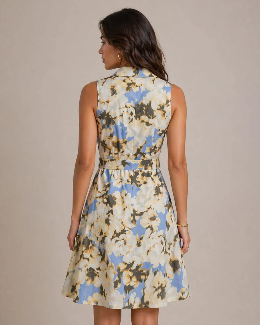 FLORAL BELTED DRESS