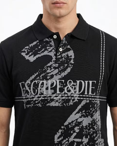 ESCAPE BLACK POLO TEE