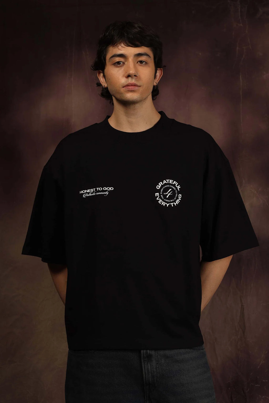 GRATEFUL BOX FIT TEE - BLACK