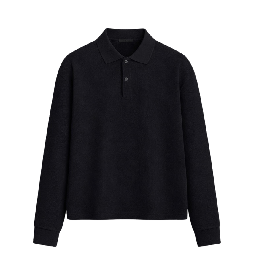 CARBON BLACK POLO T-SHIRT