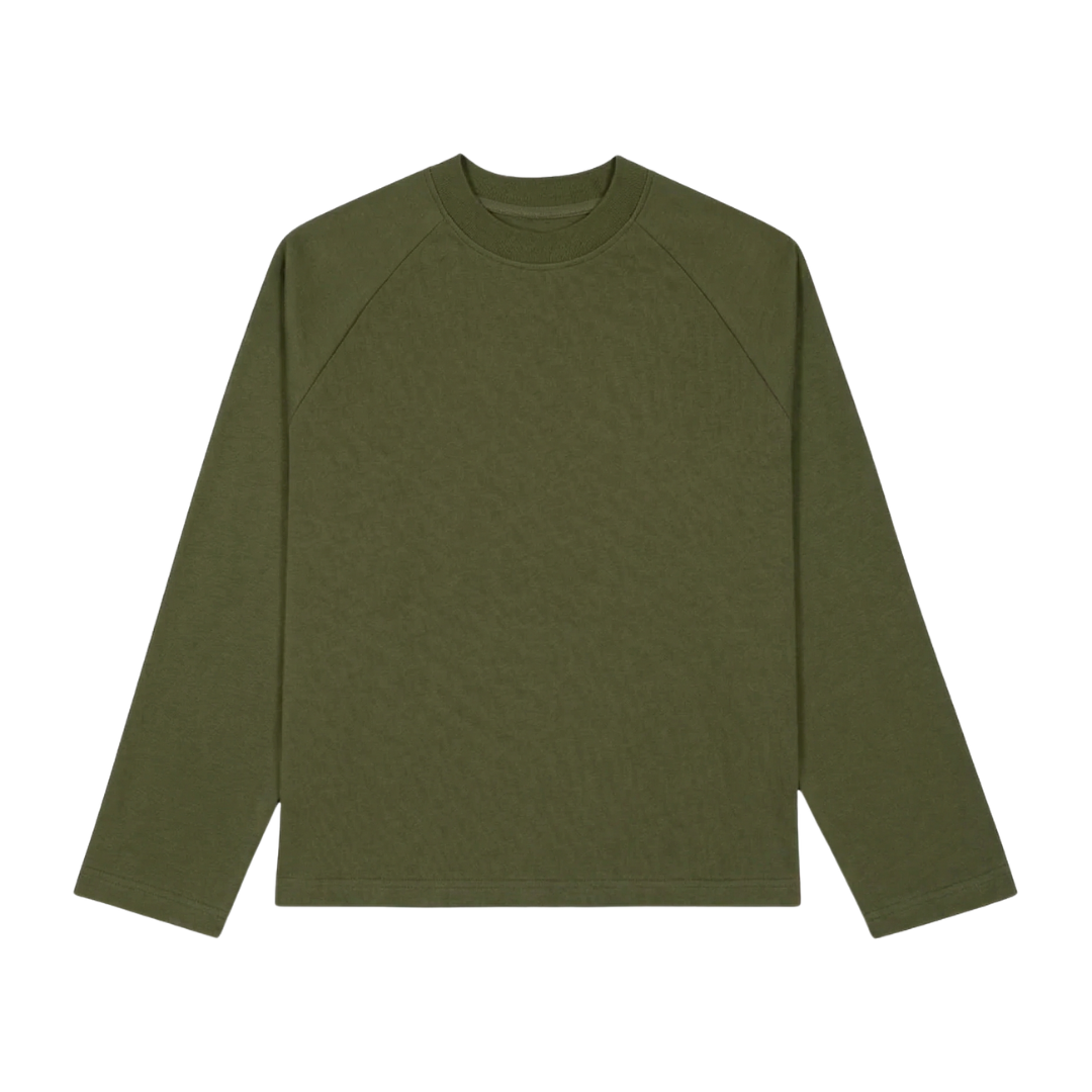 RAGLAN CROPPED TEE - OLIVE