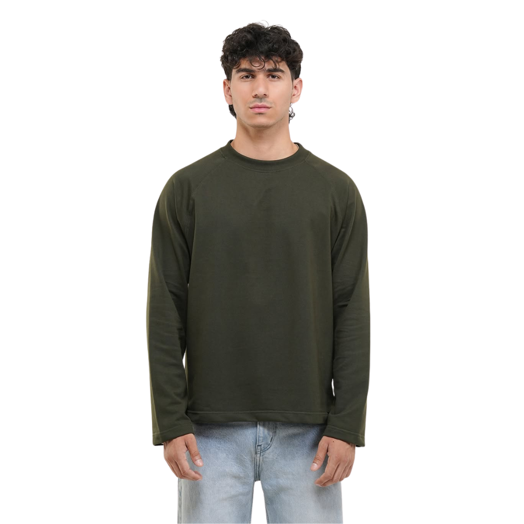 RAGLAN CROPPED TEE - OLIVE