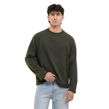 RAGLAN CROPPED TEE - OLIVE