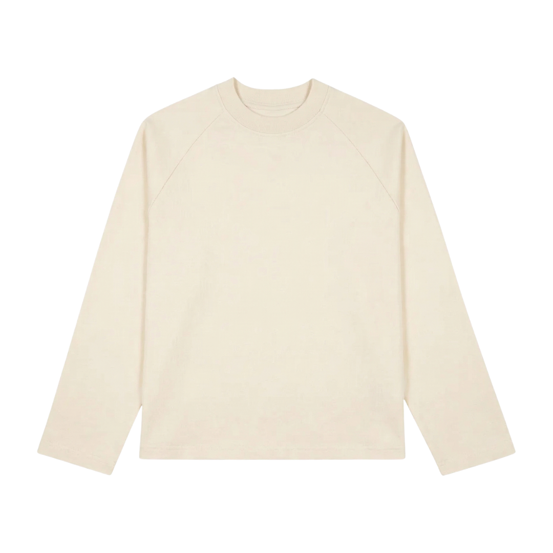 RAGLAN CROPPED TEE - CREAM