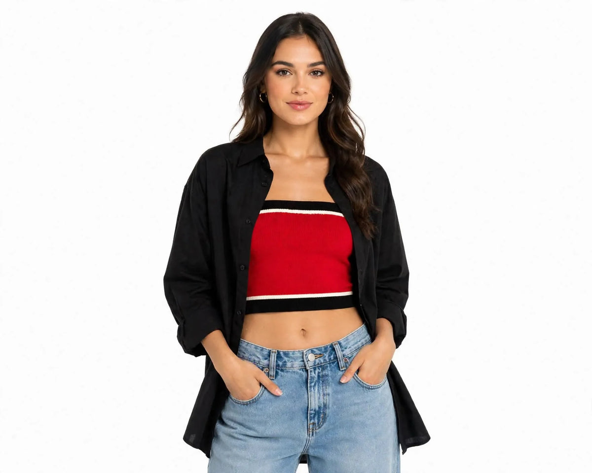 STRAPLESS TOP - RED-thumbmail-2