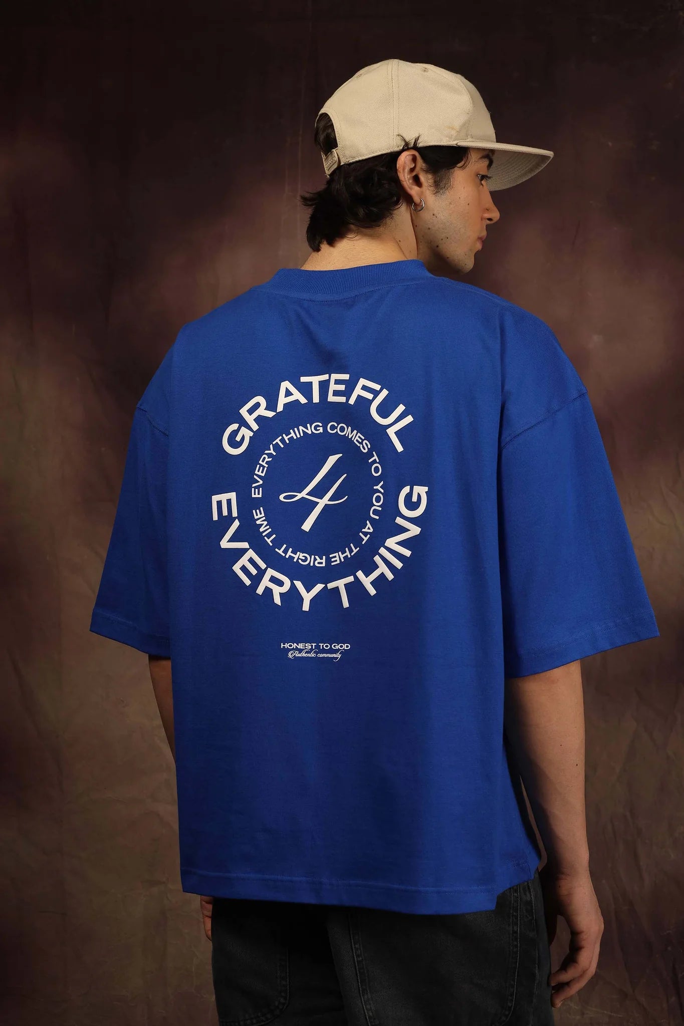 GRATEFUL BOX FIT TEE - BLUE