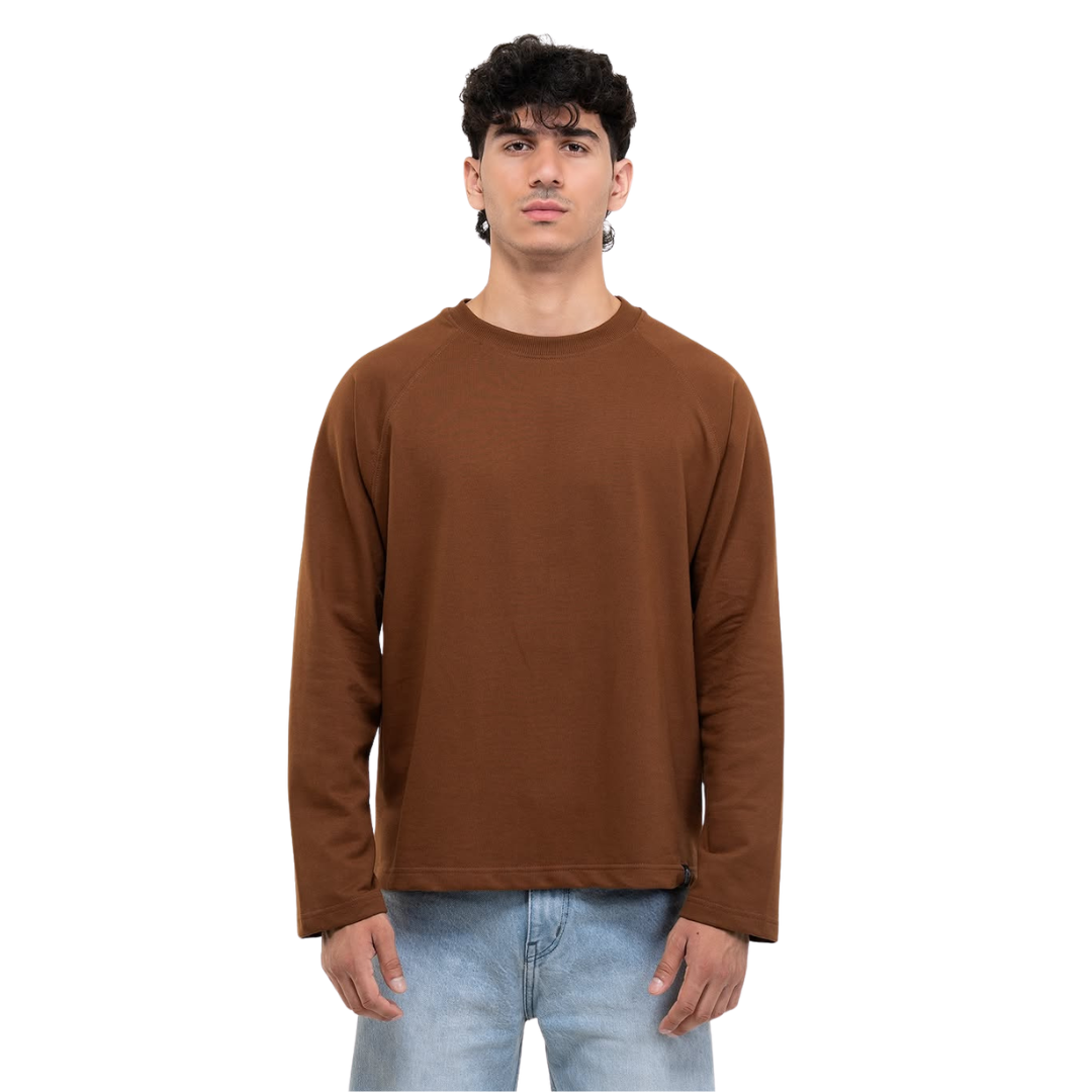 RAGLAN CROPPED TEE - CHOCOLATE