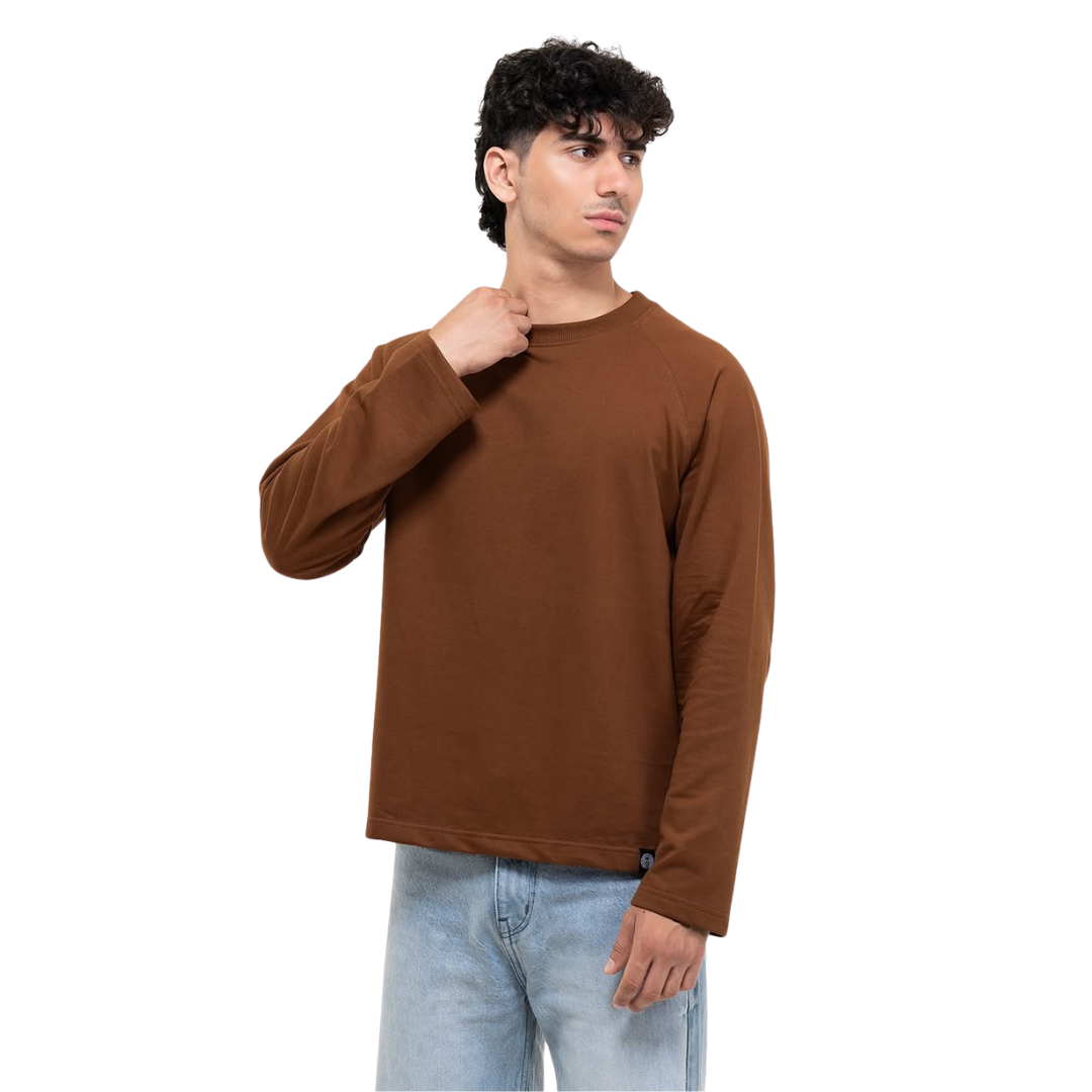 RAGLAN CROPPED TEE - CHOCOLATE
