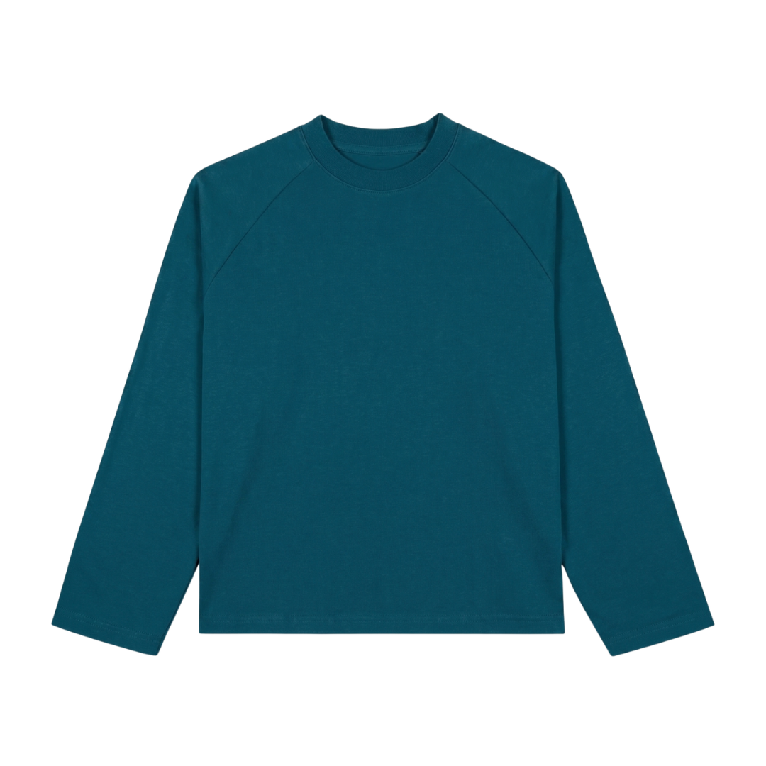 RAGLAN CROPPED TEE - DEEP TEAL