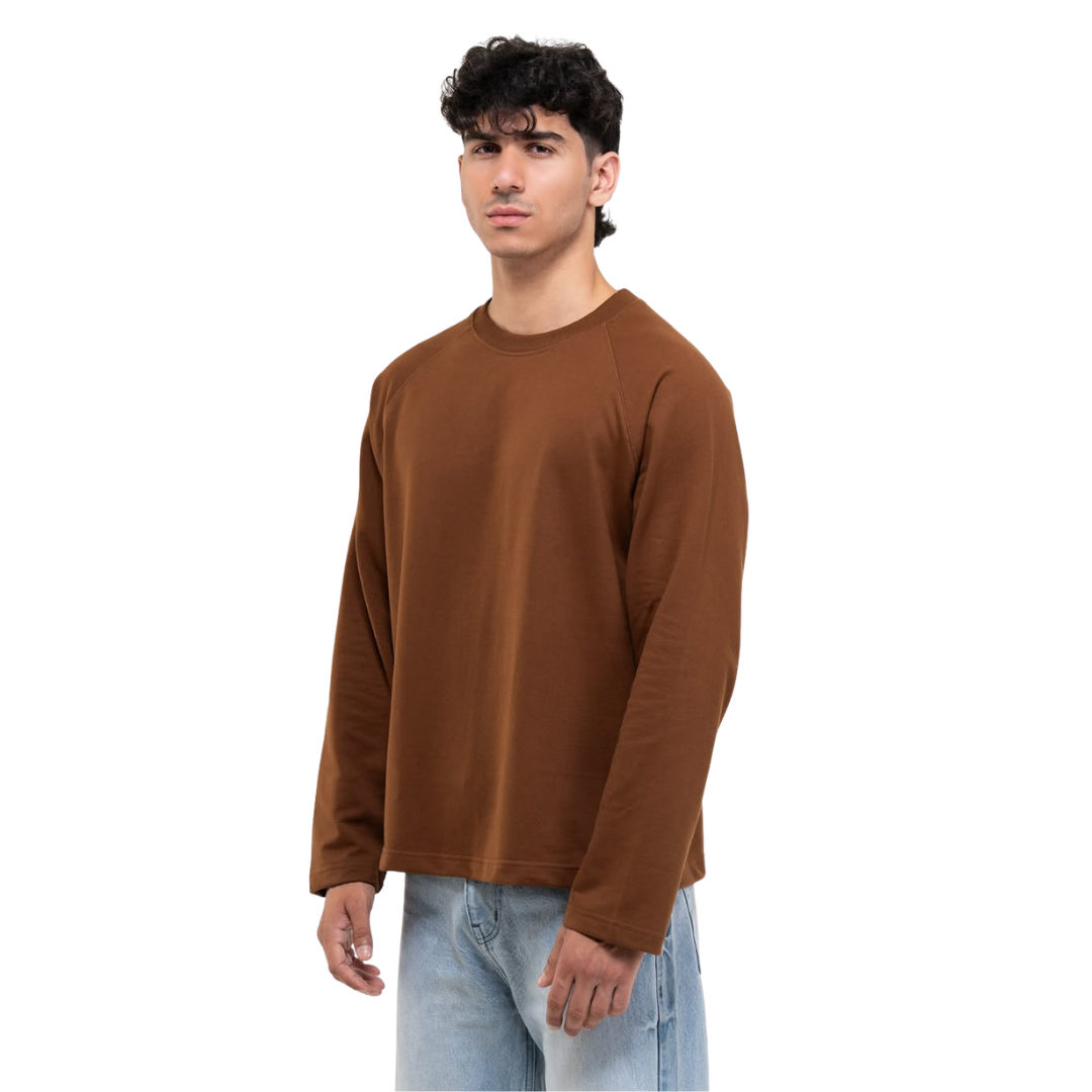 RAGLAN CROPPED TEE - CHOCOLATE