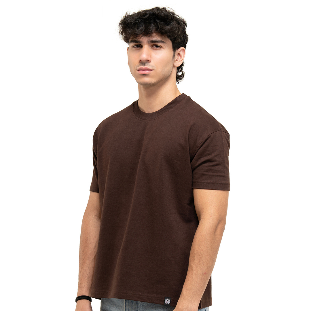 REGULAR CROPPED TEE - COFFEE