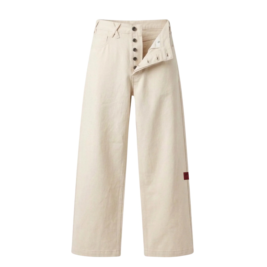 OFFDAY STRAIGHT WIDE LEG JEANS - CREAM