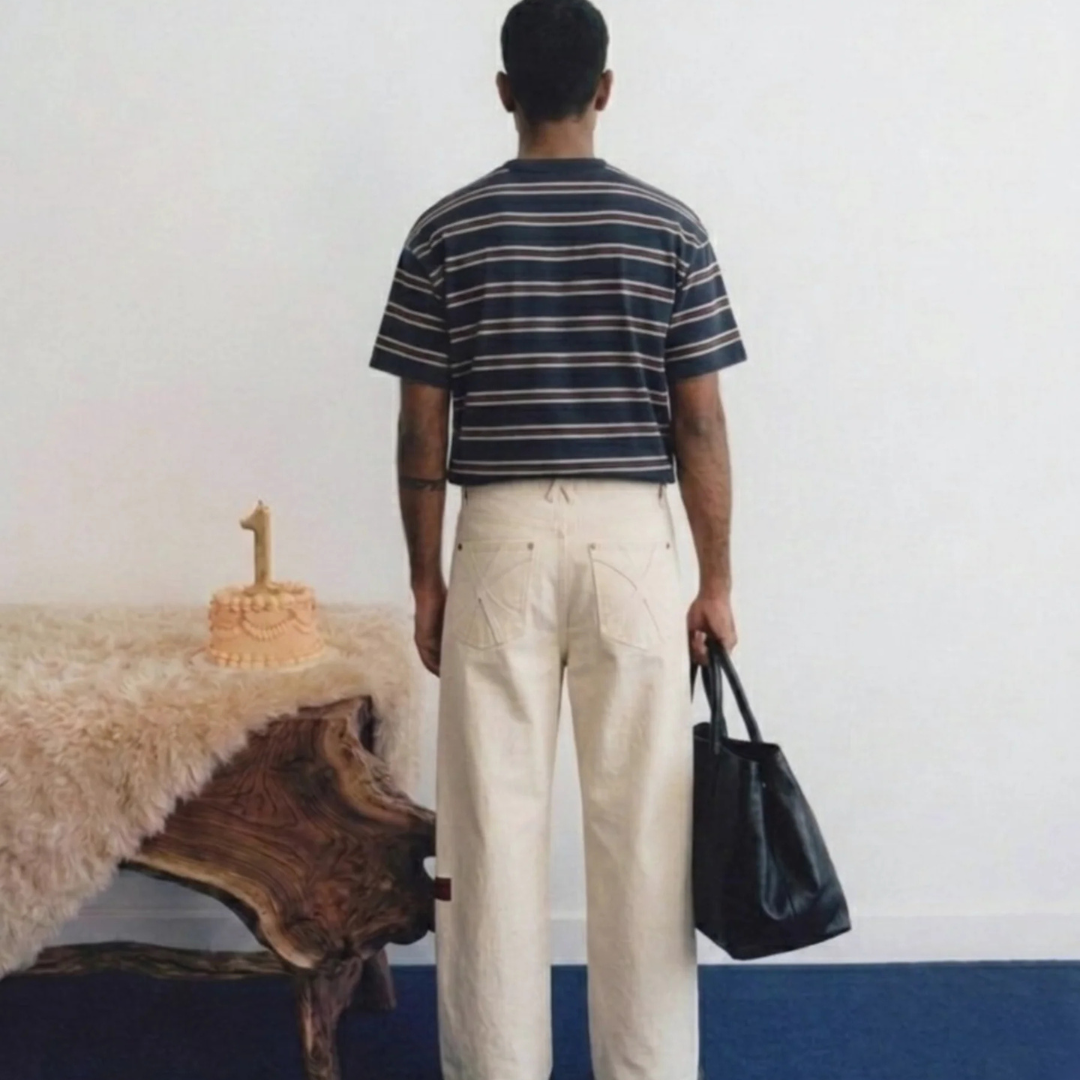 OFFDAY STRAIGHT WIDE LEG JEANS - CREAM