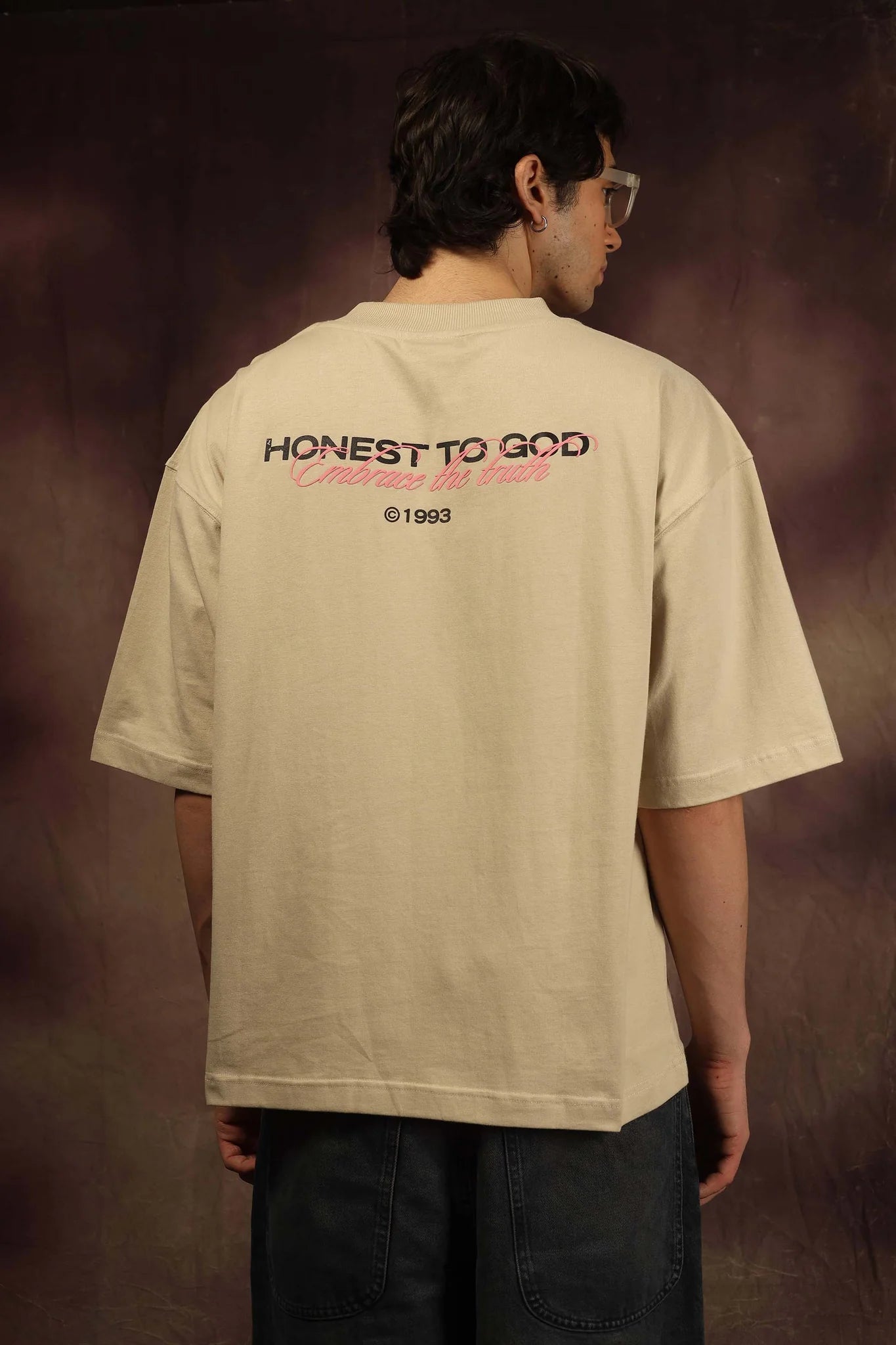 1993 EMBRACE BOX FIT TEE - BEIGE