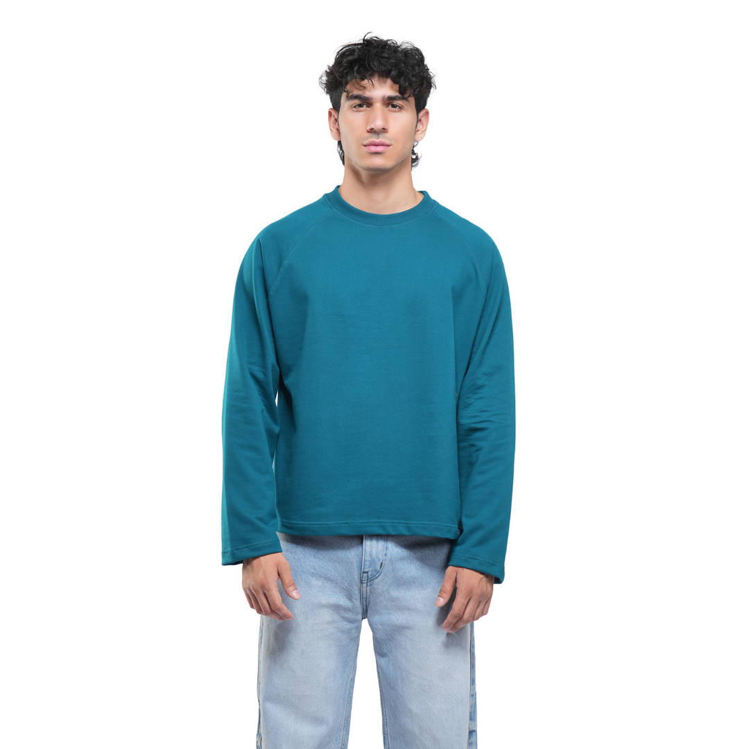 RAGLAN CROPPED TEE - DEEP TEAL