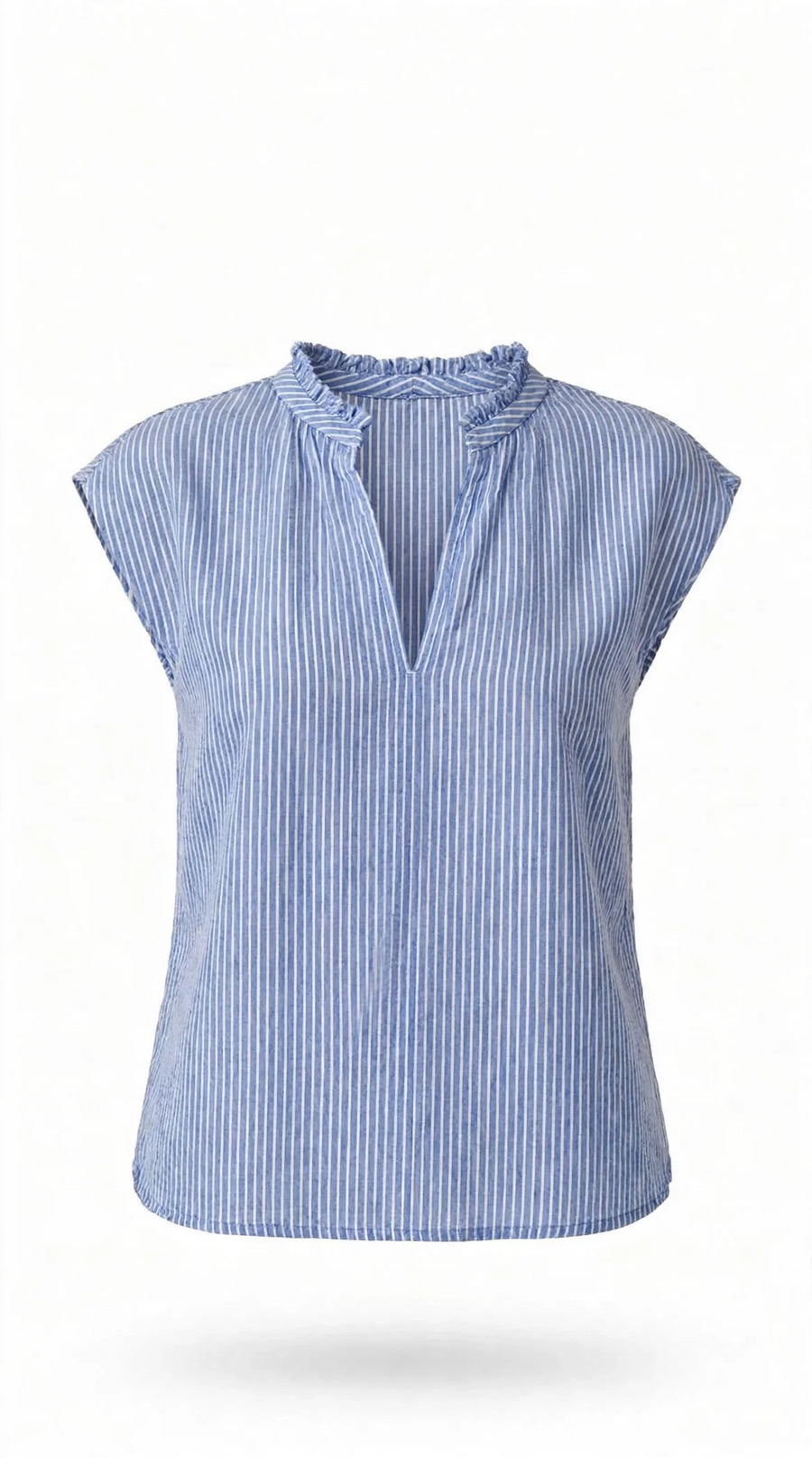 STRIPED V-NECK TOP